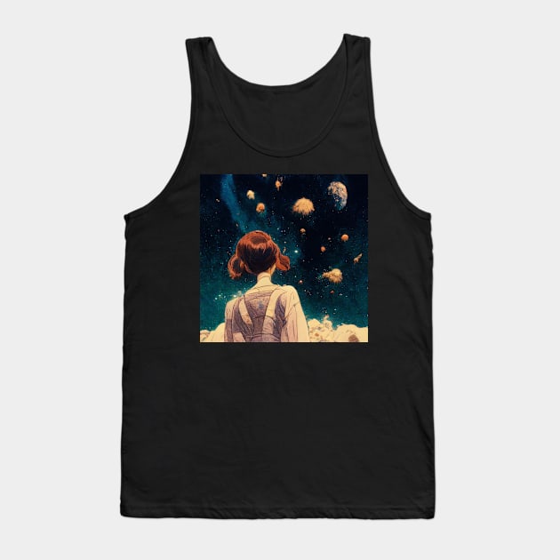 Space Gazing Girl- best selling Tank Top by bayamba